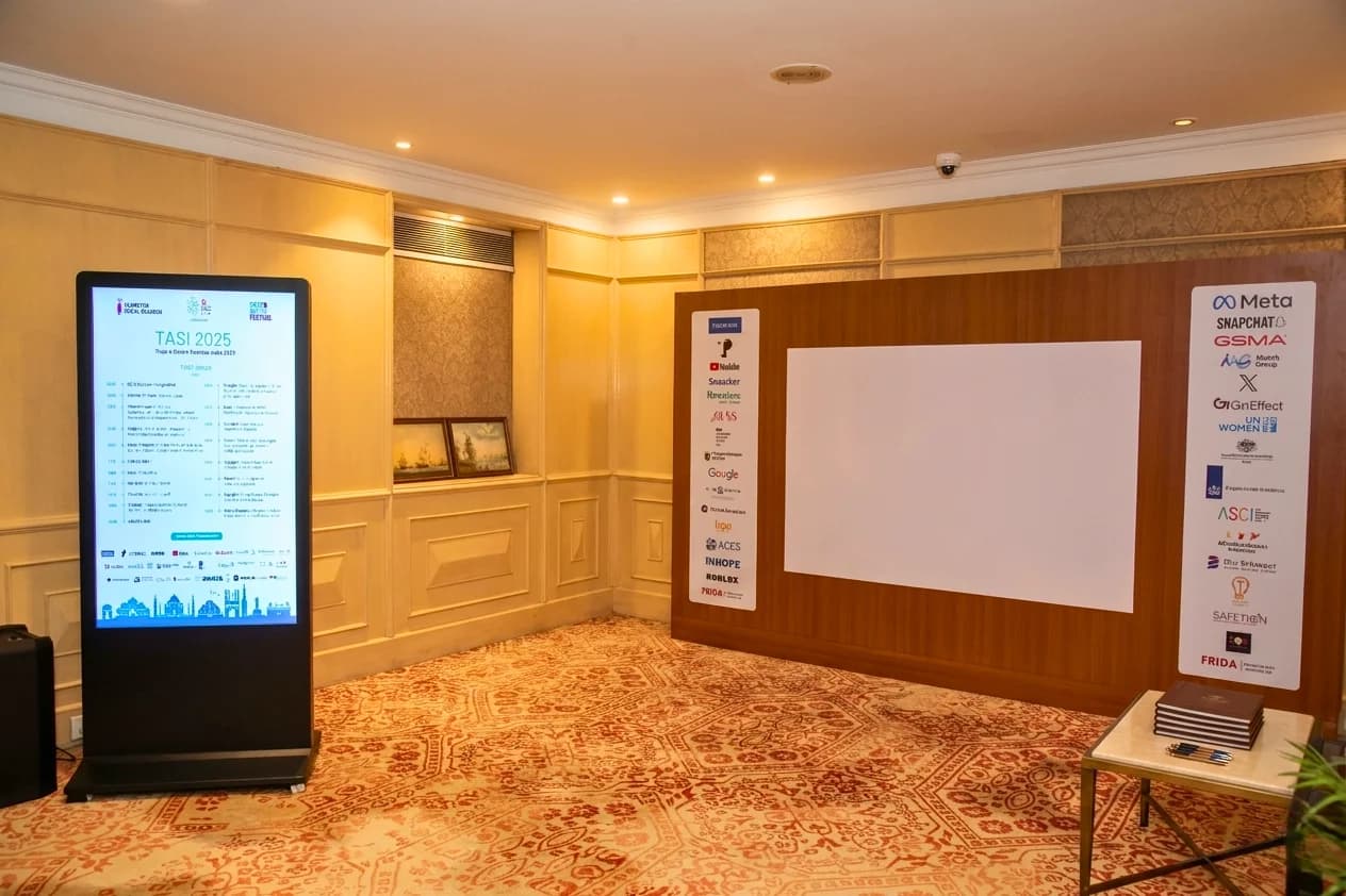 TASI 2025 digital schedule standees and partner boards